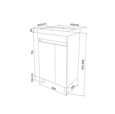 Тумба с раковиной Iddis Zodiac ZOD5CDFi95K 50 белая матовая