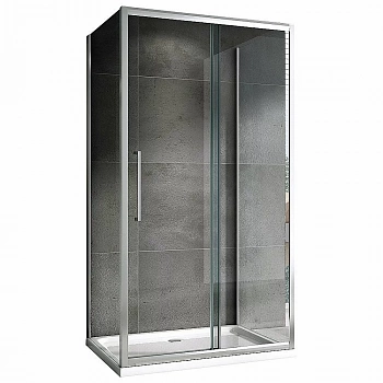 Душевой уголок ABBER Schwarzer Diamant AG30160H-S75-S75 160x75 стекло прозрачное/профиль хром