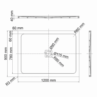 Душевой поддон WasserKRAFT Dinkel 58T07 120х90