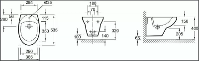 Биде подвесное Jacob Delafon PATIO E4189-00