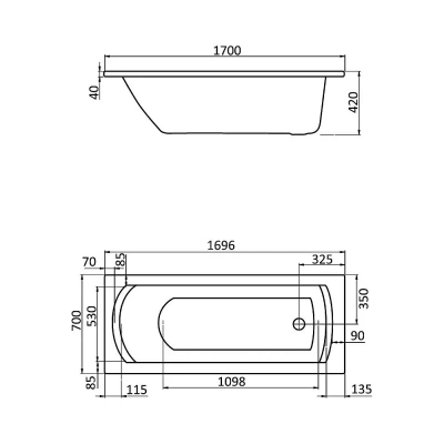 Ванна акриловая Santek Монако 170x70 1.WH11.1.979 белая