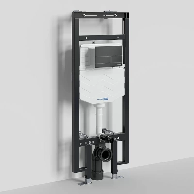 Инсталляция для унитаза WasserKraft Dinkel 58TLT.010.ME.MB04 с черной матовой кнопкой