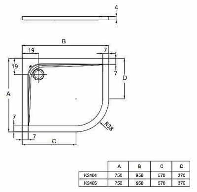 Душевой поддон Ideal Standard Ultra Flat K240501 90x75