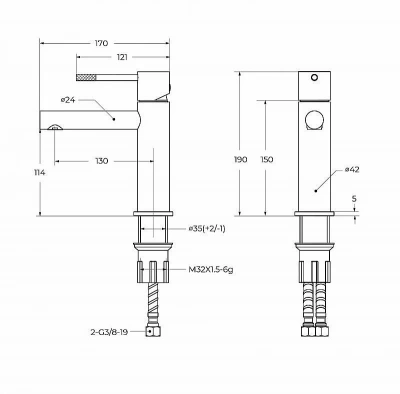 Смеситель для раковины Cezares RELAX-LS2-01-W0 хром