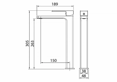 Смеситель для раковины высокий Grossman Style 520.K35.05.210 черный матовый