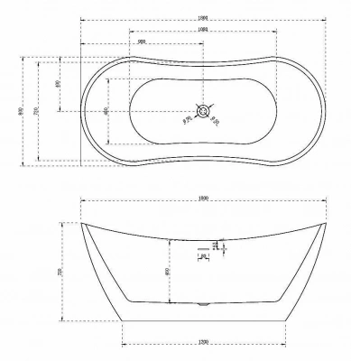 Акриловая ванна Abber AB9322 180х80