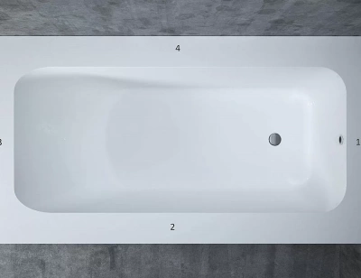 Ванна Salini Orlanda VASTA S-Stone Solix 190х100 белая/внутри RAL матовая