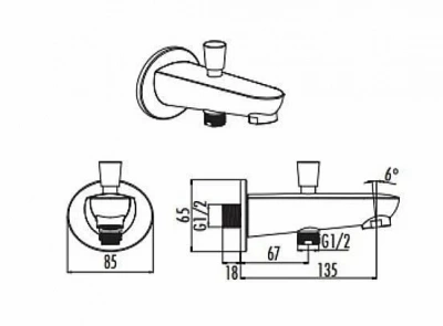 Излив для ванны CREAVIT A08