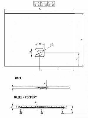 Душевой поддон Riho Basel 412 90x90 D005017005 белый