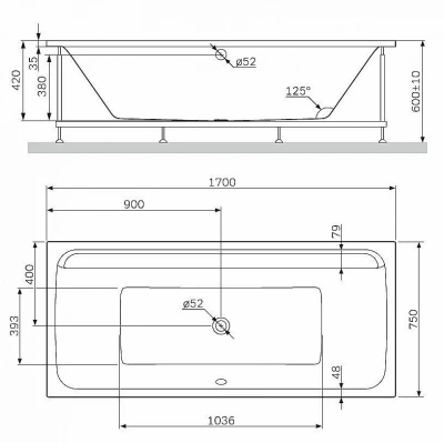 Ванна акриловая AM.PM Inspire V2.0 W52A-170-075W-A 170х75