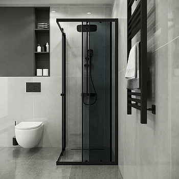 Душевой уголок Niagara Eco NG-1010-14QT 100х100 профиль черный/стекло тонированное