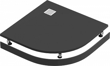 Душевой поддон литьевой Good Door Essentia R 90x90 черный
