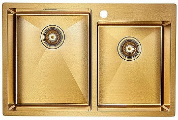 Мойка кухонная Paulmark HELFER PM237851-BG брашированное золото
