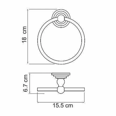 Полотенцедержатель кольцо WasserKRAFT Ammer К-7060