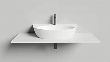 Раковина Salini ALDA WALL 03 140313G 71 из искусственного камня S-Sense, белая глянцевая