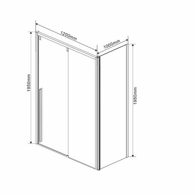Душевой уголок Vincea Lugano VSR-1L1012CLGM-1 120x100 стекло прозрачное/профиль вороненая сталь