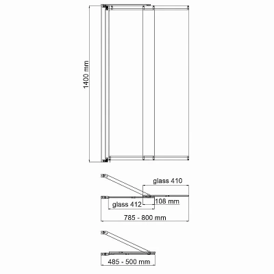 Шторка для ванны WasserKraft Dill 61S02-80 Fixed