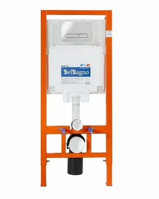 Унитаз подвесной BelBagno Sfera BB046CHR безободковый, с крышкой микролифт, с инсталляцией и кнопкой хром