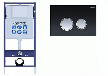 Инсталляция для унитаза Aquatek Standart INS-0000012 с кнопкой KDI-0000029 черная/хром