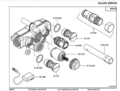 Скрытая часть смесителя Kludi Zenta 38002