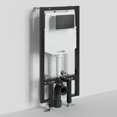 Инсталляция для унитаза WasserKraft Vils 56TLT.010.ME.MB02 с черной матовой кнопкой