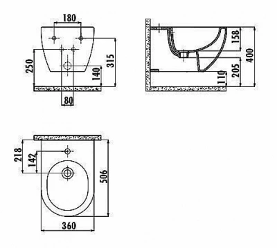Биде подвесное Creavit Free FE510-00AM00E