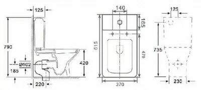 Унитаз-компакт Orans Ceramic OLS-WM9904 безободковый, с бачком, с крышкой микролифт