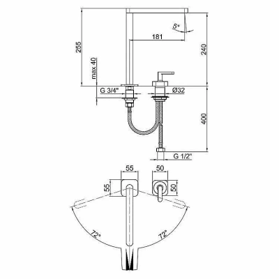 Смеситель для раковины Webert Living LV830702560