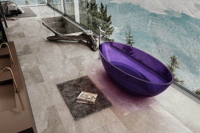 Ванна Abber Kristall AT9702Amethyst 180x85 фиолетовая прозрачная