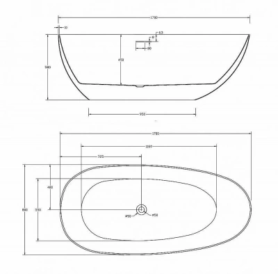 Акриловая ванна Abber AB9211MB 170x80