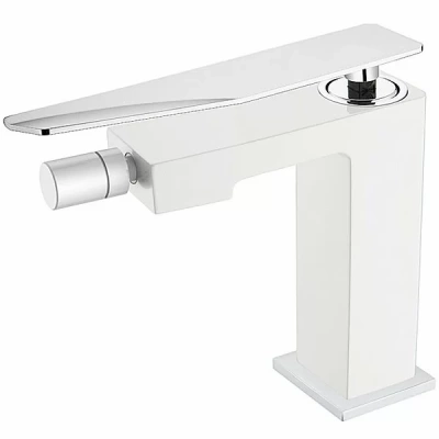 Смеситель для биде Boheme Q 146-WCR.2 белый/ручка хром изогнутая