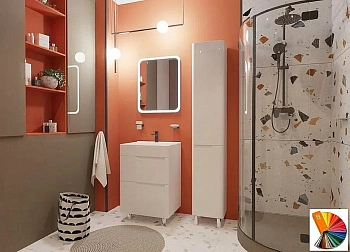 Тумба с раковиной Эстет Kare Luxe 60 напольная 2 ящика/любой цвет тумбы и раковины под заказ