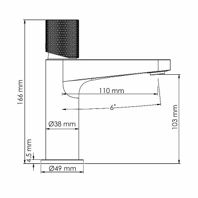 Смеситель для раковины WasserKRAFT Fulda 5203 черный матовый