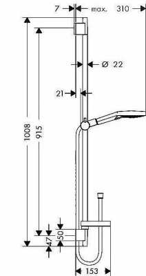 Душевой гарнитур Hansgrohe Raindance Select S 120 /Unica‘S Puro 26631000 хром