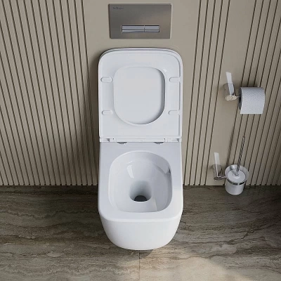 Унитаз подвесной BelBagno LUCE-TOR BB076CH-TOR/SC белый, с крышкой микролифт, безободковый, слив-торнадо