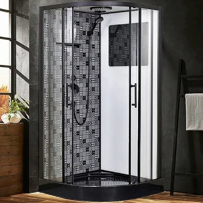 Душевая кабина Esbano Elegancia ESB-100CR 100x100 стекло прозрачное/профиль черный