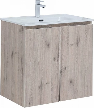 Тумба с раковиной Aquanet Алвита New 303906 70 дуб веллингтон/белый