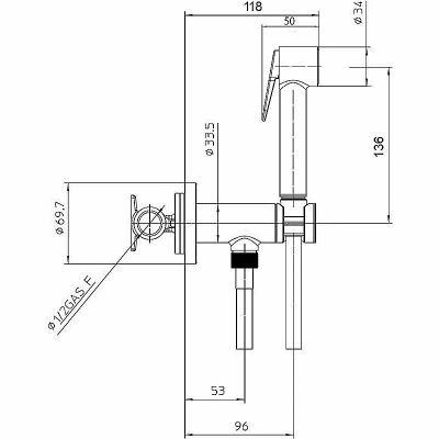 Гигиенический душ Bossini Paloma Brass E37007B.030 хром