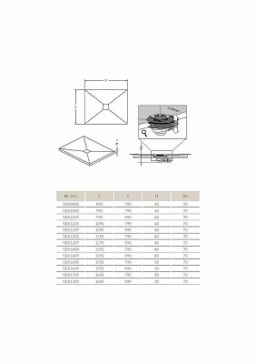 Душевая плита Radaway с компактным трапом 99x79