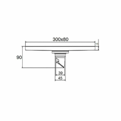 Душевой трап Orange 300x80 TR01-010b с черной матовый решеткой