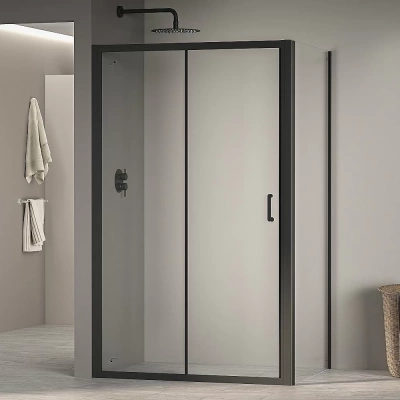 Душевой уголок RGW Passage PA-74B (PA-14B+Z-050-2B) 100х110 410874101-14 стекло прозрачное/профиль черный