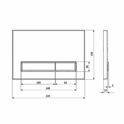 Кнопка для инсталляции Veconi Square Design VFSD003WHG белая/золото
