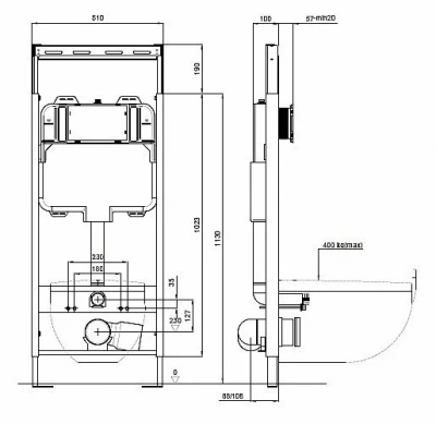 Инсталляция для унитаза Aquatek Easy Fix INS-0000009 с кнопкой KDI-0000012 черная матовая