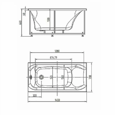 Ванна Aquatek Альфа 140х70 белая
