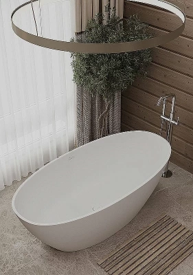 Ванна из искусственного камня Allen Brau Krion Neo Oval 2.35003.21 170x80 белая матовая