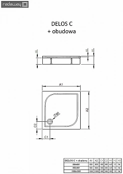 Душевой поддон со съемной панелью Radaway Delos C 4C88170-03 80х80 белый