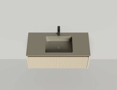 Тумба с раковиной Salini Domino 27D110ONF 100 эмаль/Onda Plus фрезерованный фасад