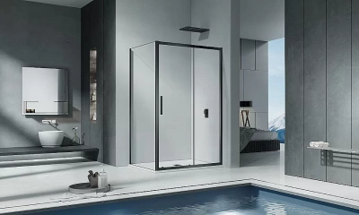 Душевой уголок Good Door Cofe WTW+SP 130х100 стекло прозрачное/профиль черный
