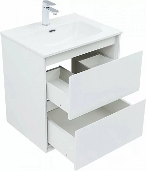 Тумба с раковиной Aquanet Милан 336367/254363 60 белый глянец