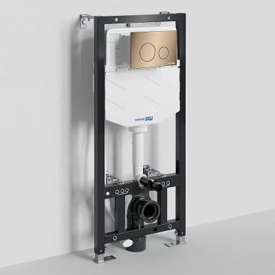 Система инсталляции для унитаза WasserKraft Aller 10TLT.010.ME.RG02 с кнопкой розовое золото